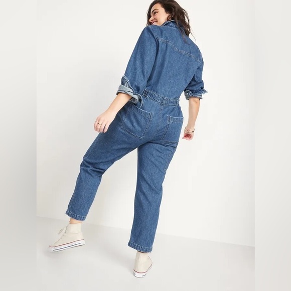 Old Navy Cute Denim Painters Jumpsuit - Picture 2 of 5